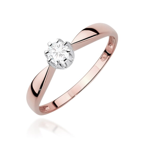 Pierścionek Diament 0,15ct różowe złoto