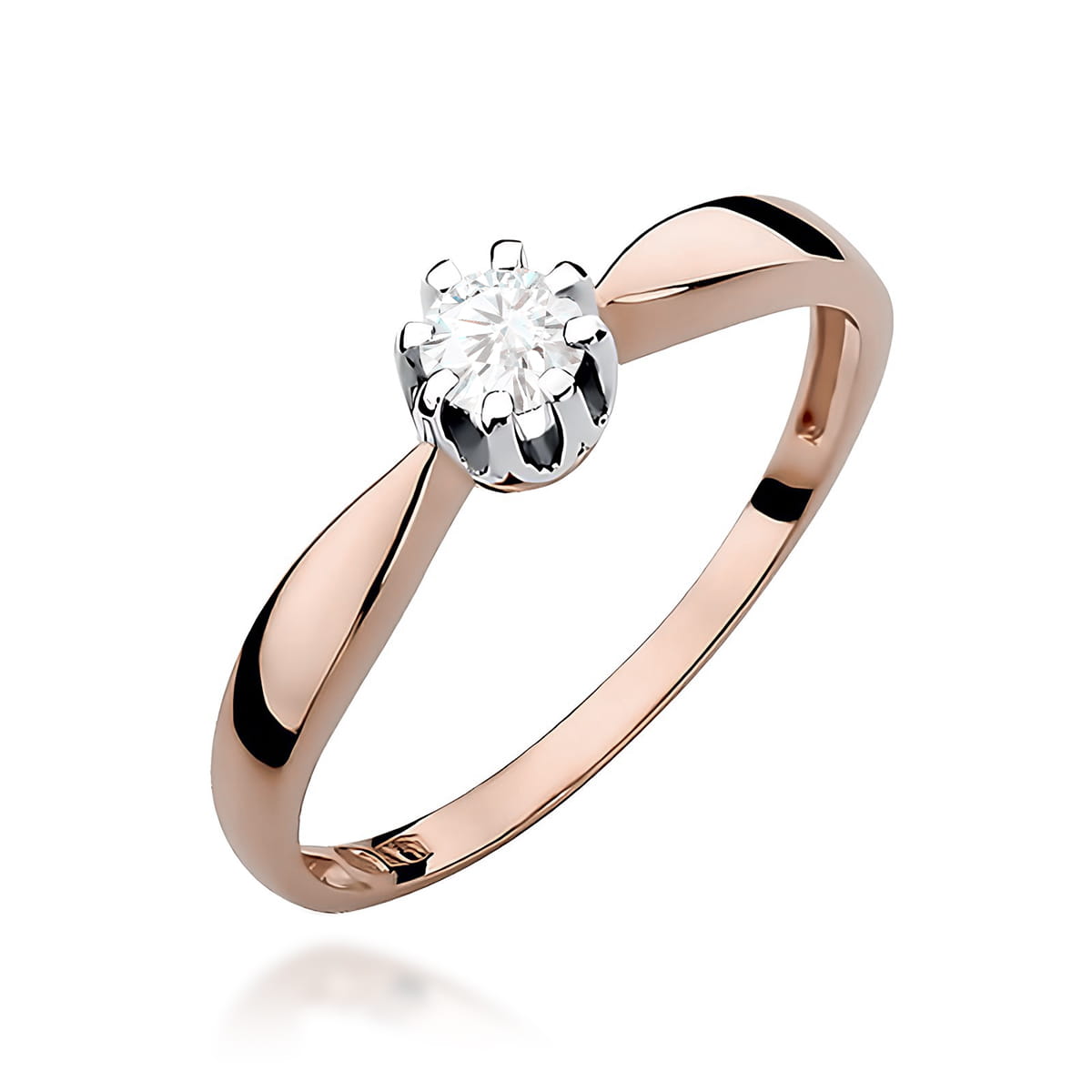 Pierścionek Diament 0,20ct różowe złoto