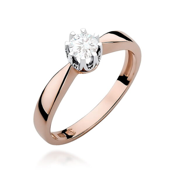 Pierścionek Diament 0,25ct różowe złoto