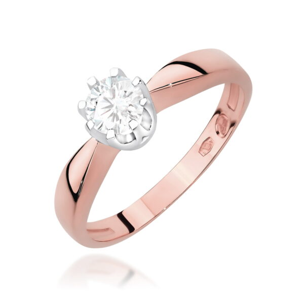 Pierścionek Diament 0,30ct różowe złoto