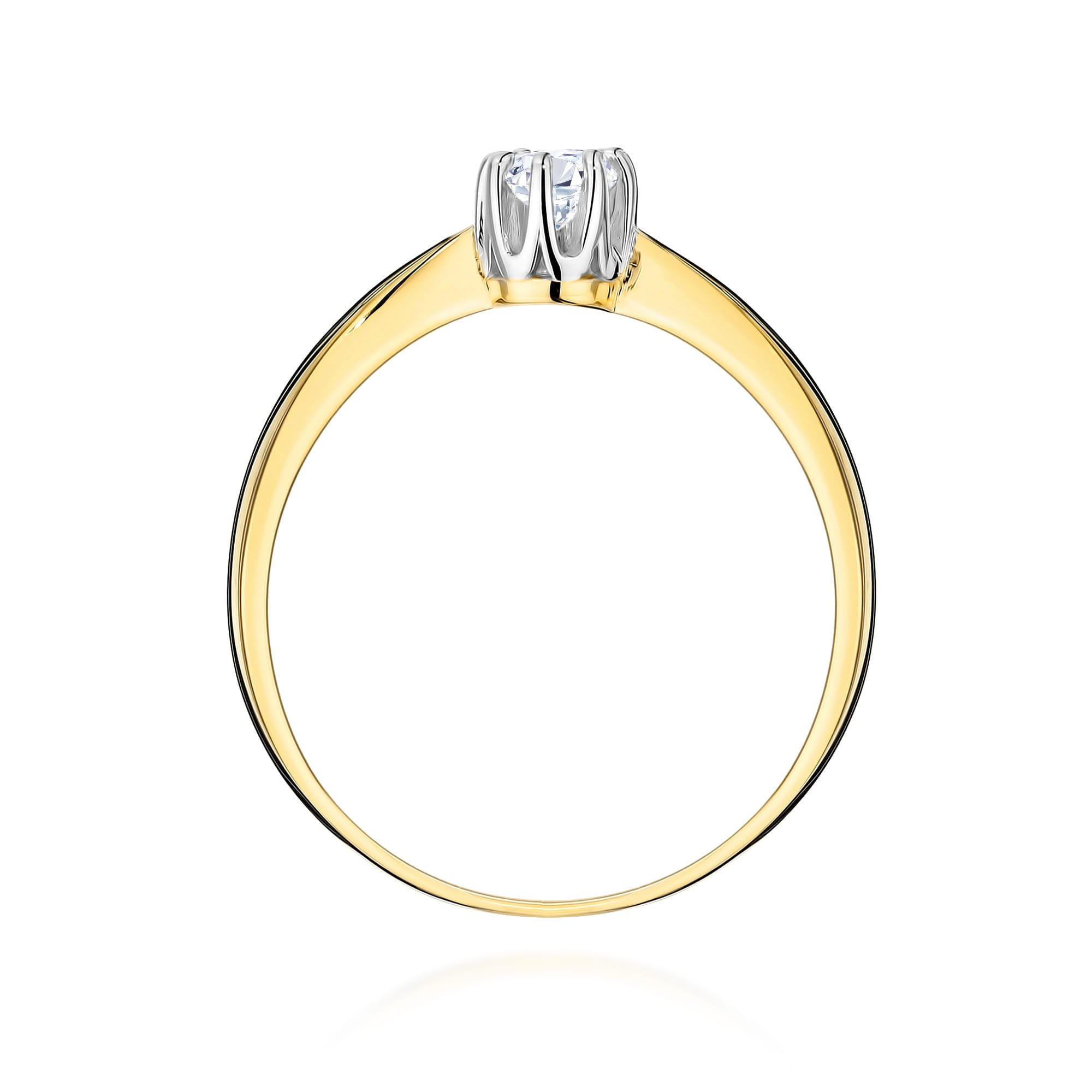 Pierścionek Diament 0,15ct żółte złoto - obrazek 3