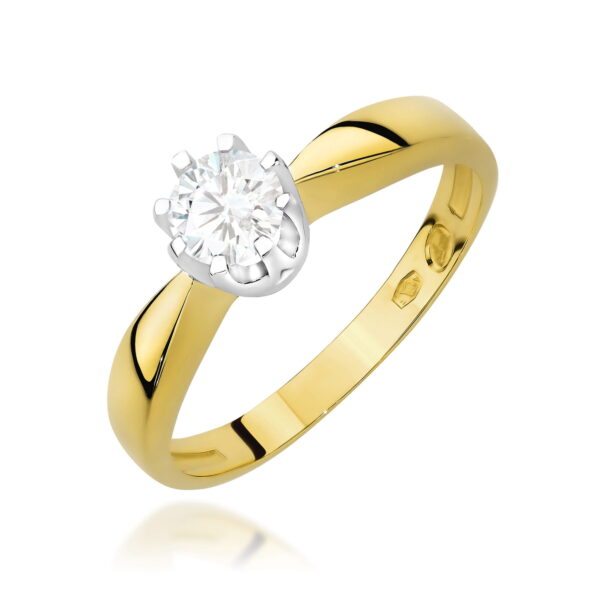 Pierścionek Diament 0,30ct żółte złoto