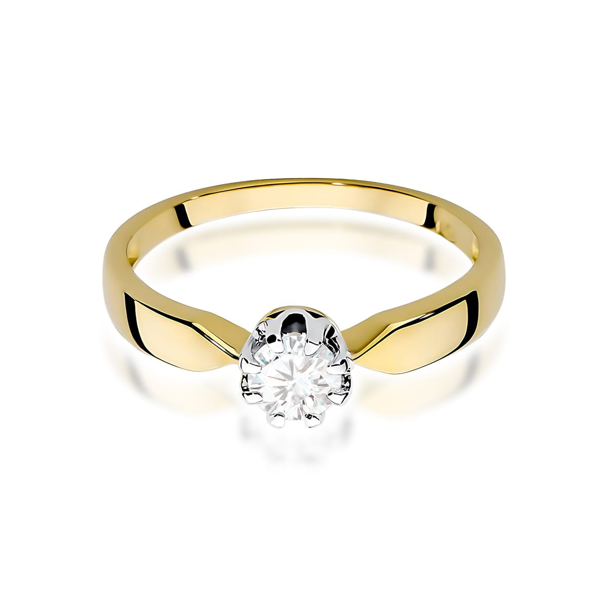 Pierścionek Diament 0,40ct żółte złoto - obrazek 2
