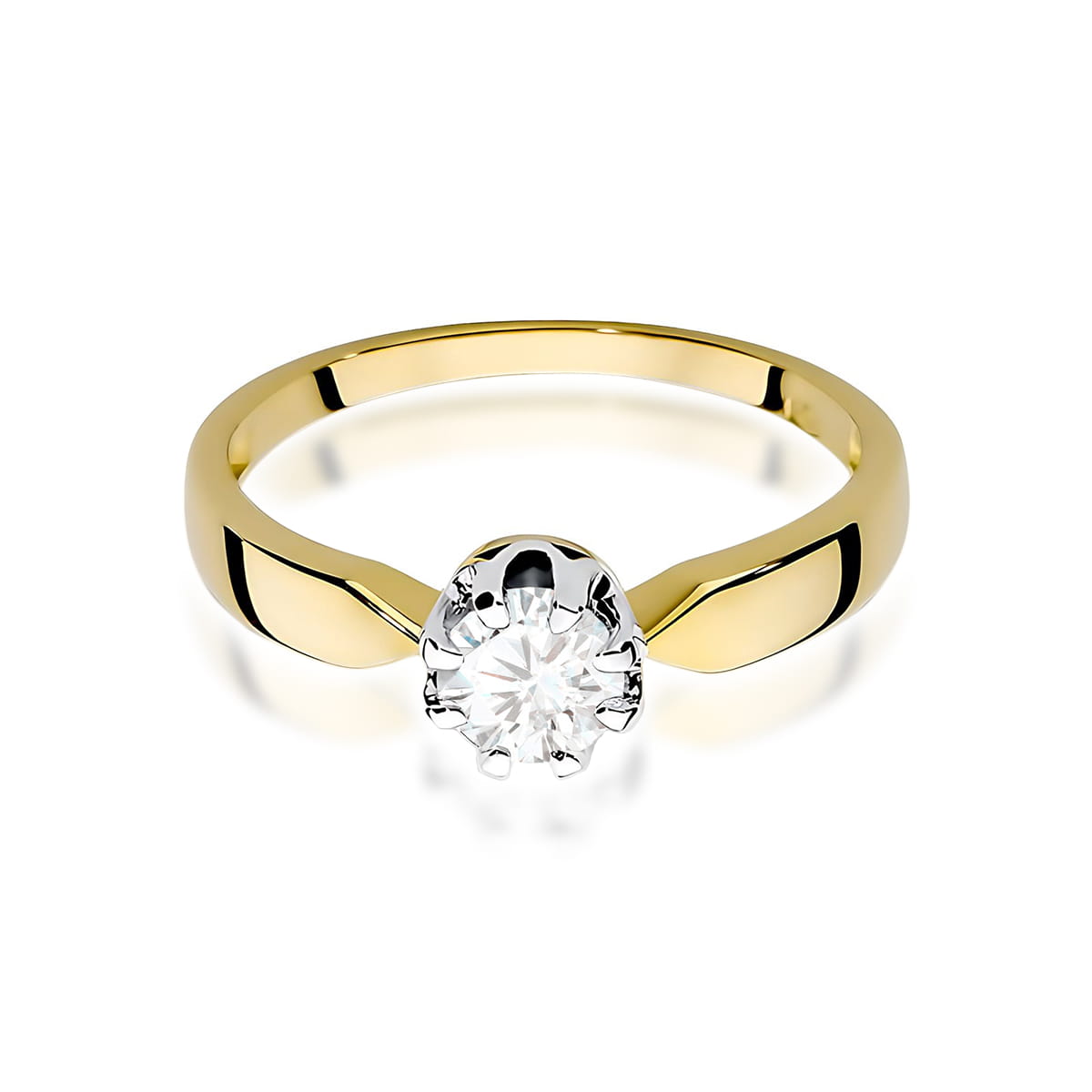 Pierścionek Diament 0,70ct żółte złoto - obrazek 2