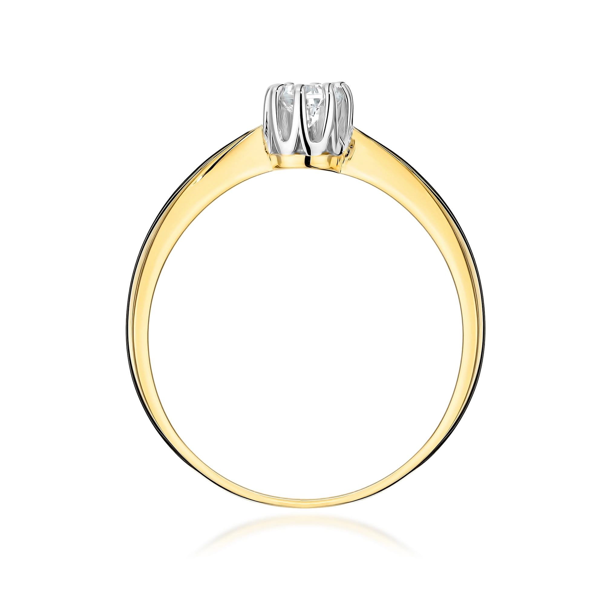 Pierścionek Diament 0,15ct żółte złoto 375 - obrazek 3