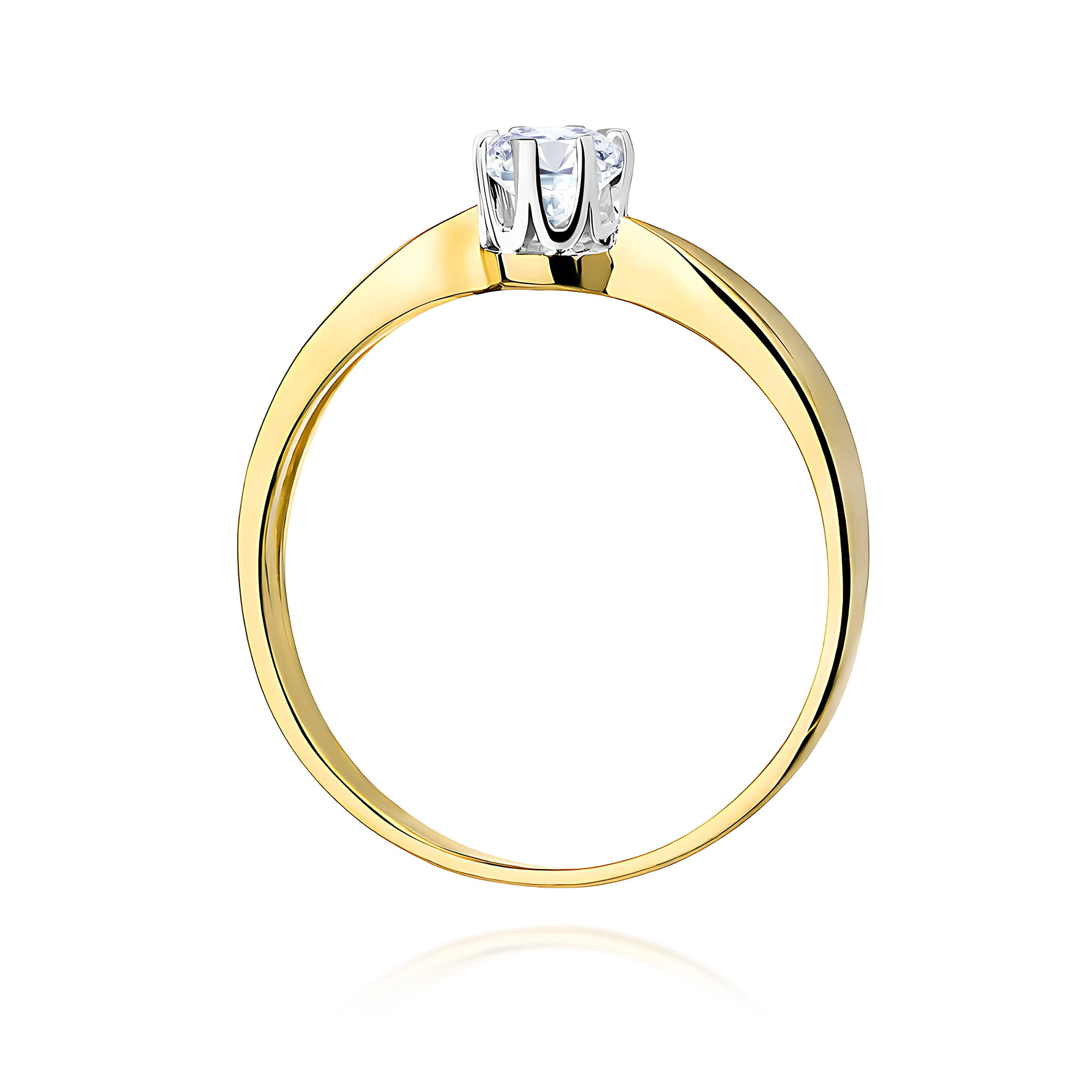 Pierścionek Diament 0,25ct Żółte złoto 375 - obrazek 3