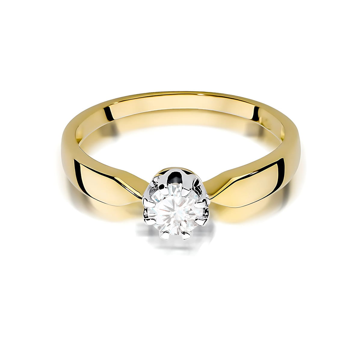 Pierścionek Diament 0,40ct żółte złoto 375 - obrazek 2