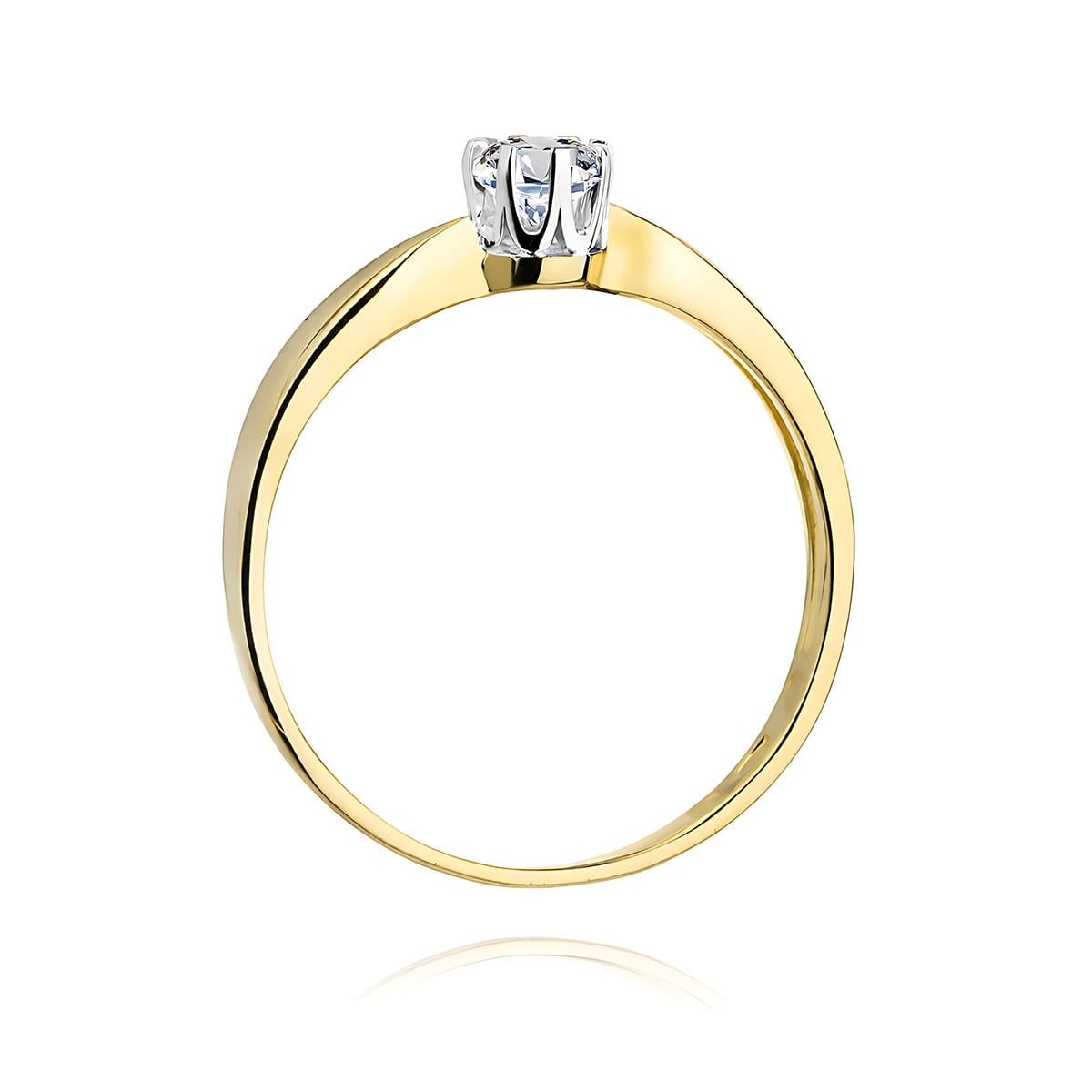 Pierścionek Diament 0,40ct żółte złoto 375 - obrazek 3