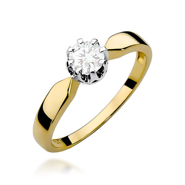 Pierścionek Diament 0,50ct żółte złoto 375