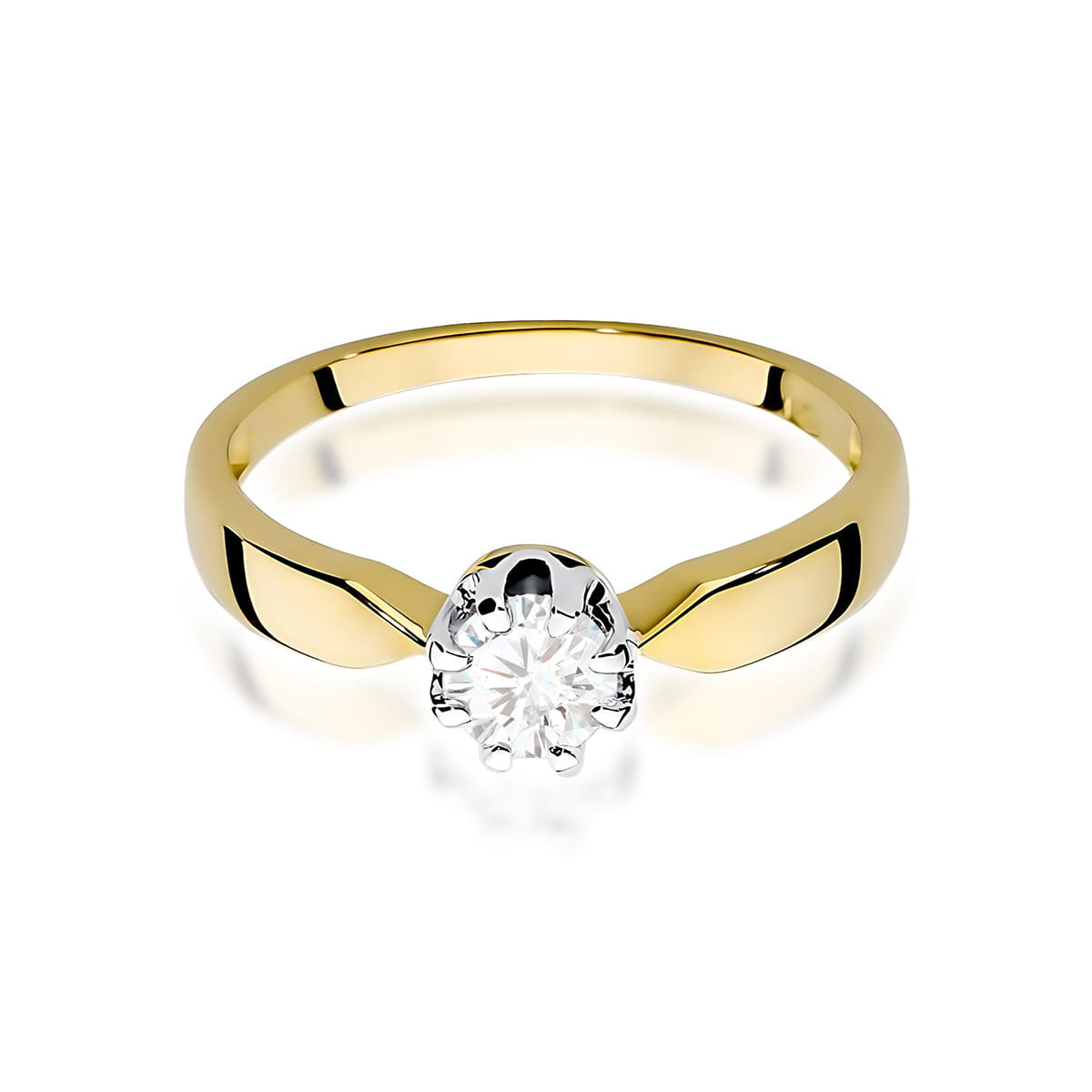 Pierścionek Diament 0,50ct żółte złoto 375 - obrazek 2