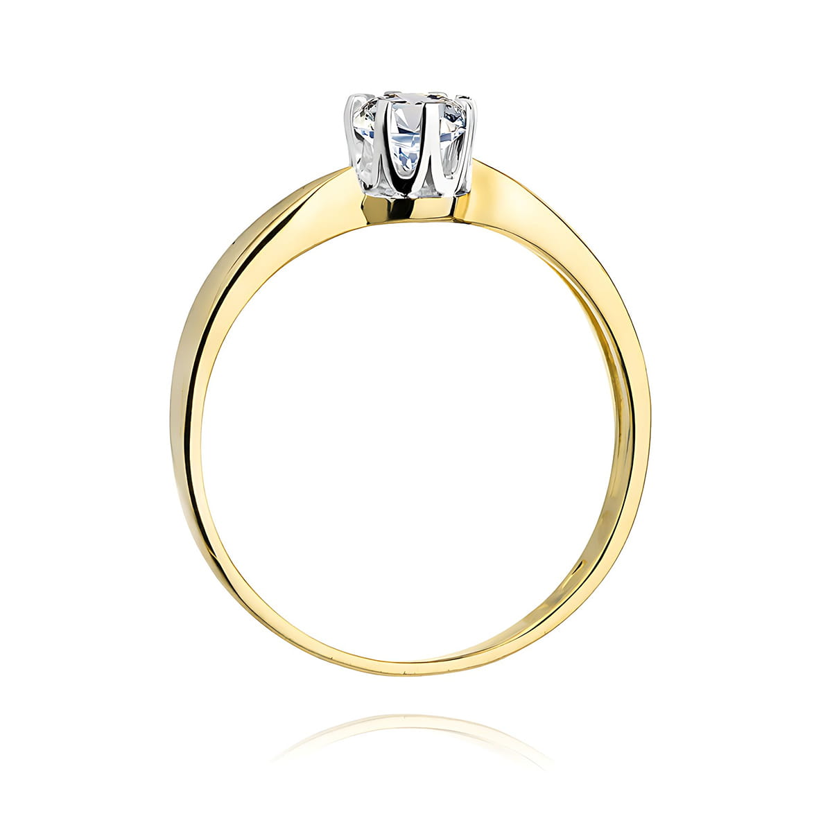 Pierścionek Diament 0,70ct żółte złoto 375 - obrazek 3
