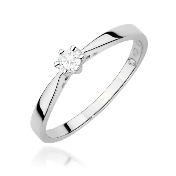 Pierścionek Diament 0,12ct białe złoto