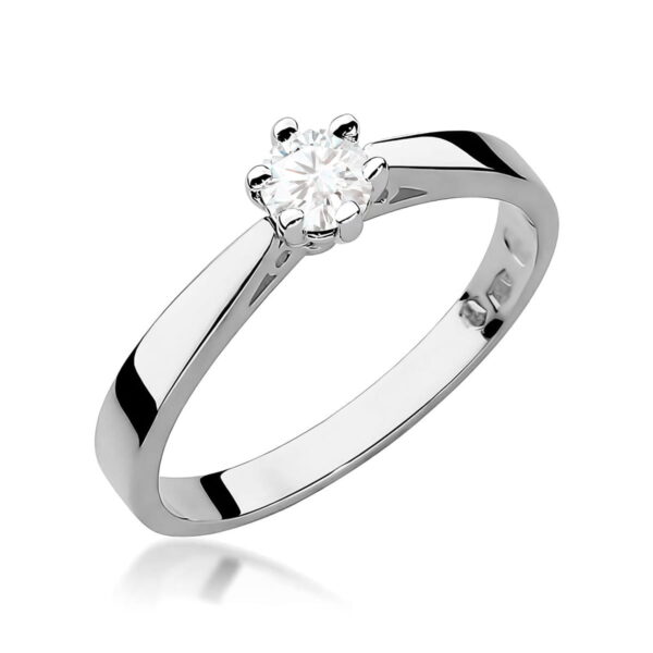 Pierścionek Diament 0,25ct białe złoto 375