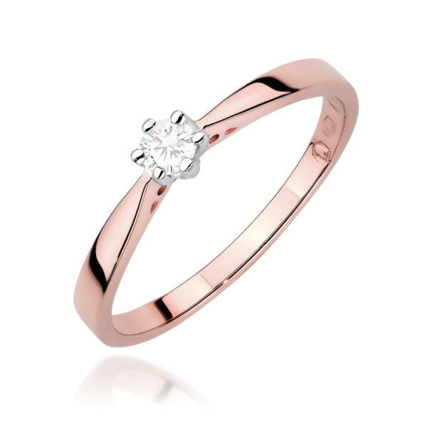 Pierścionek Diament 0,08ct różowe złoto