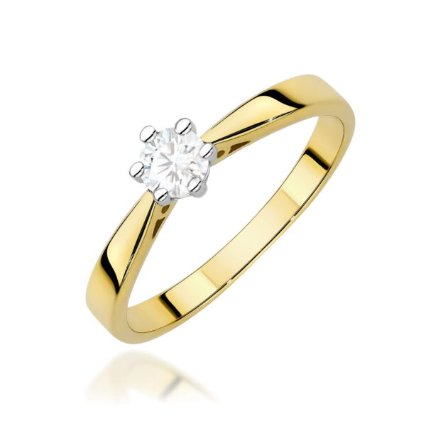 Pierścionek Diament 0,30ct żółte złoto