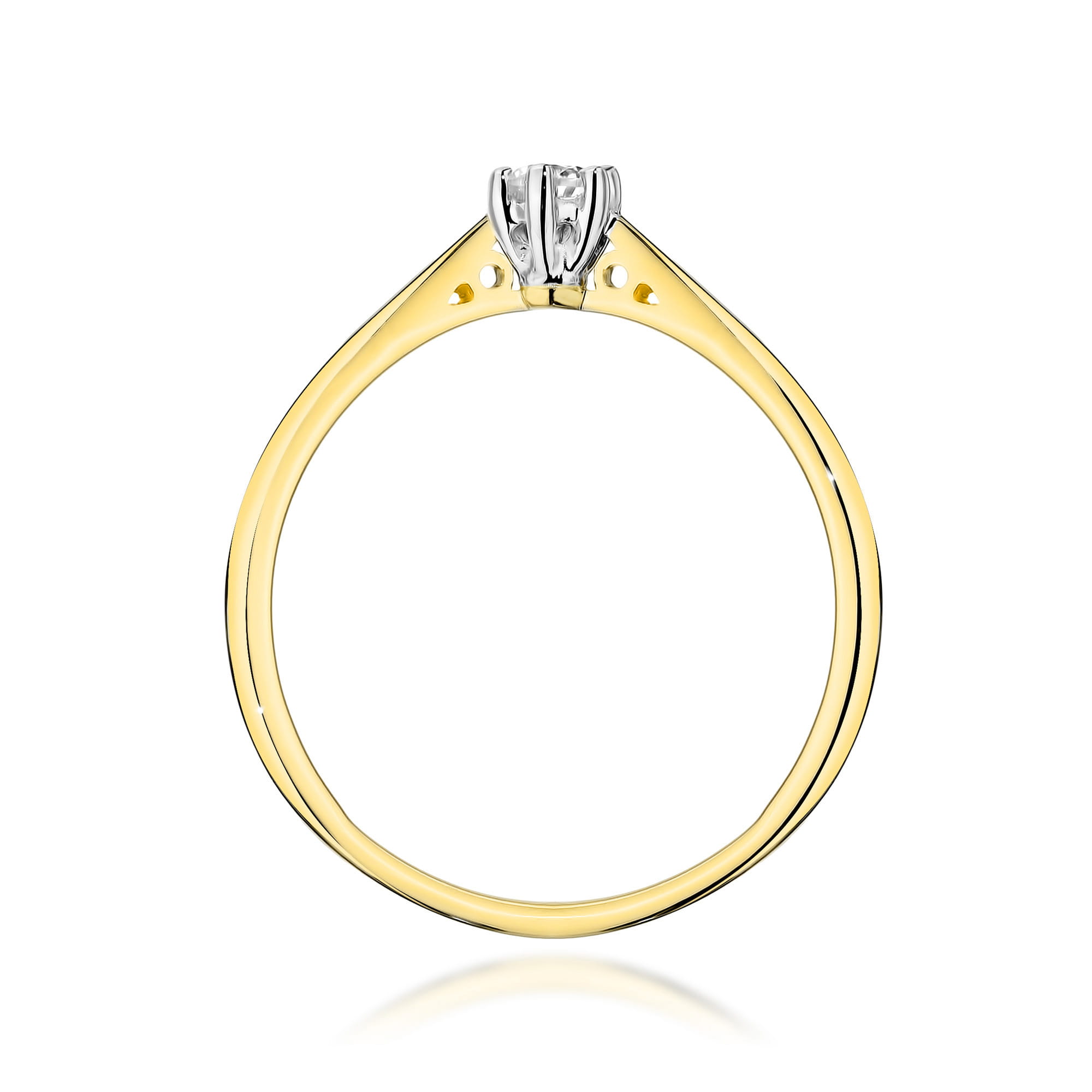 Pierścionek Diament 0,12ct żółte złoto 375 - obrazek 3