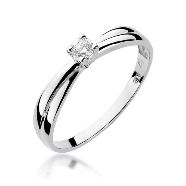 Pierścionek Diament 0,08ct białe złoto 375