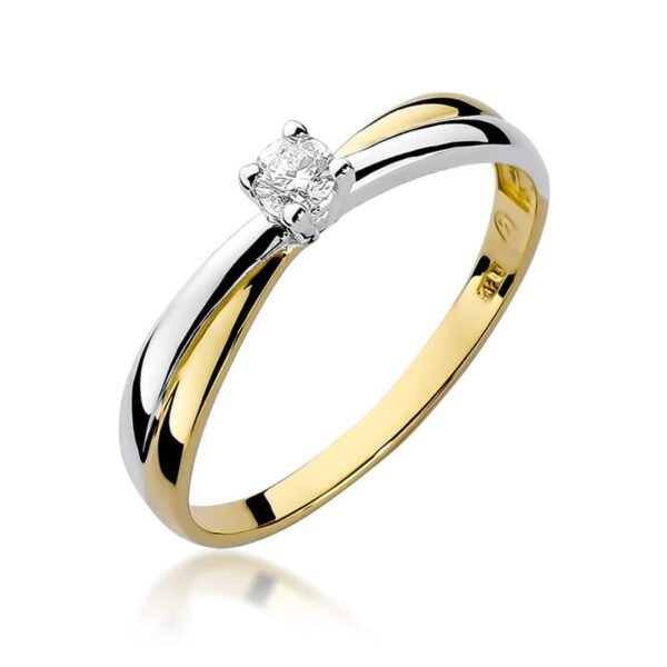 Pierścionek Diament 0,08ct żółte złoto