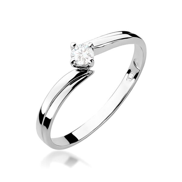 Pierścionek Diament 0,10ct białe złoto