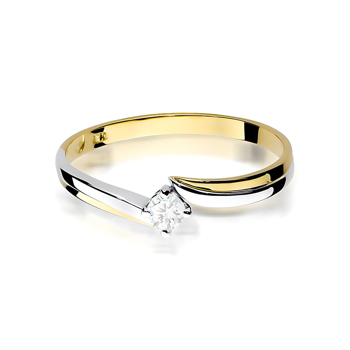 Pierścionek Diament 0,10ct żółte złoto 375 - obrazek 2