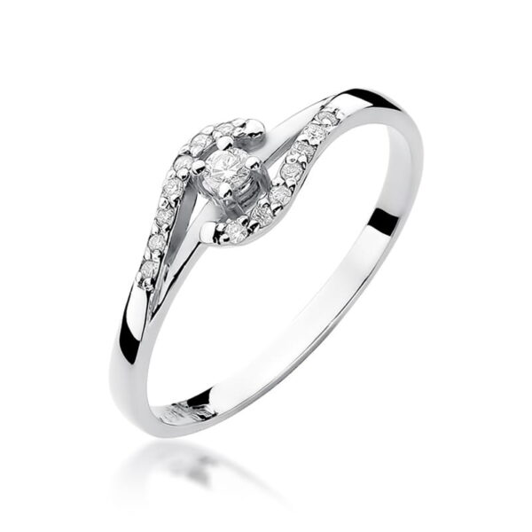 Pierścionek Diament 0,04ct białe złoto 375