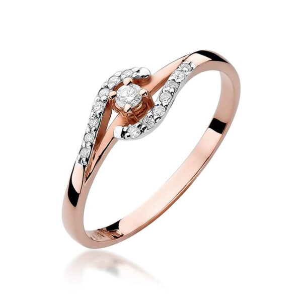 Pierścionek Diament 0,04ct różowe złoto