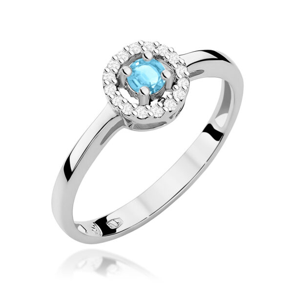 Pierścionek Topaz Swiss 0,15ct białe złoto