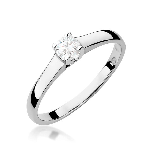 Pierścionek Diament 0,20ct białe złoto 375