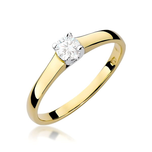 Pierścionek Diament 0,20ct żółte złoto