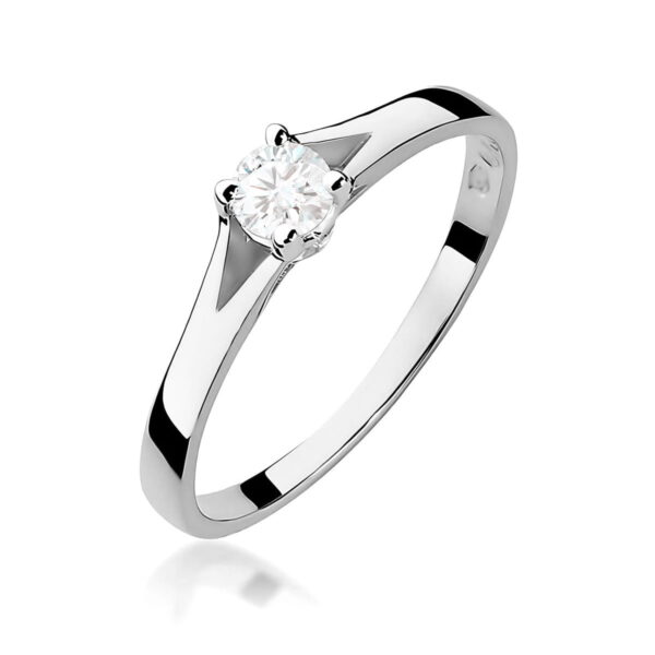 Pierścionek Diament 0,20ct białe złoto 375