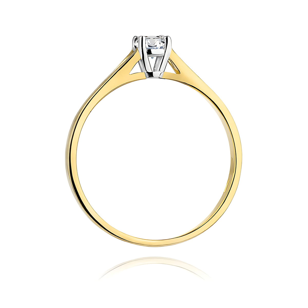 Pierścionek Diament 0,20ct żółte złoto - obrazek 3