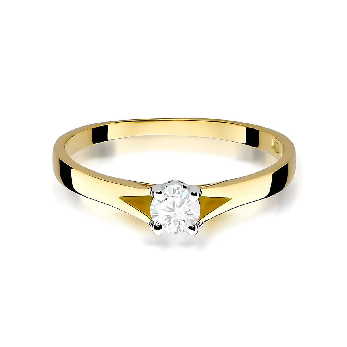 Pierścionek Diament 0,20ct żółte złoto 375 - obrazek 2