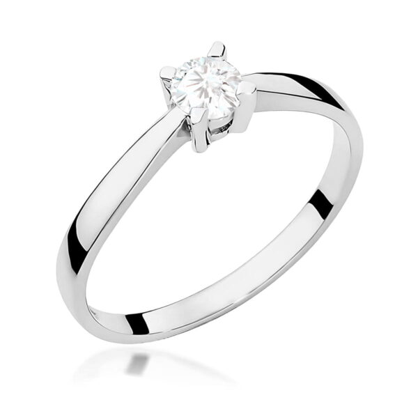 Pierścionek Diament 0,20ct białe złoto 375