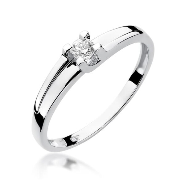 Pierścionek Diament 0,12ct białe złoto