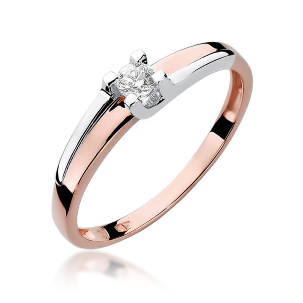 Pierścionek Diament 0,12ct różowe złoto