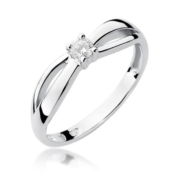 Pierścionek Diament 0,10ct białe złoto