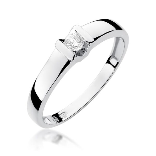 Pierścionek Diament 0,10ct białe złoto