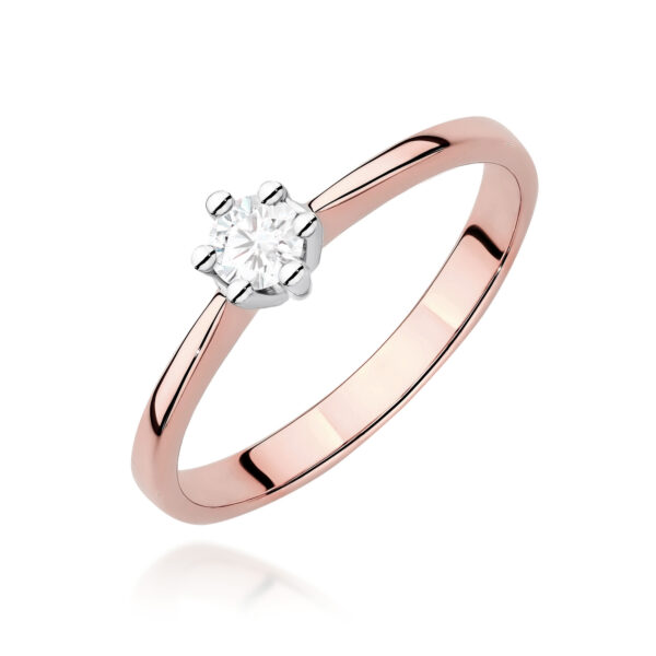 Pierścionek Diament 0,15ct różowe złoto