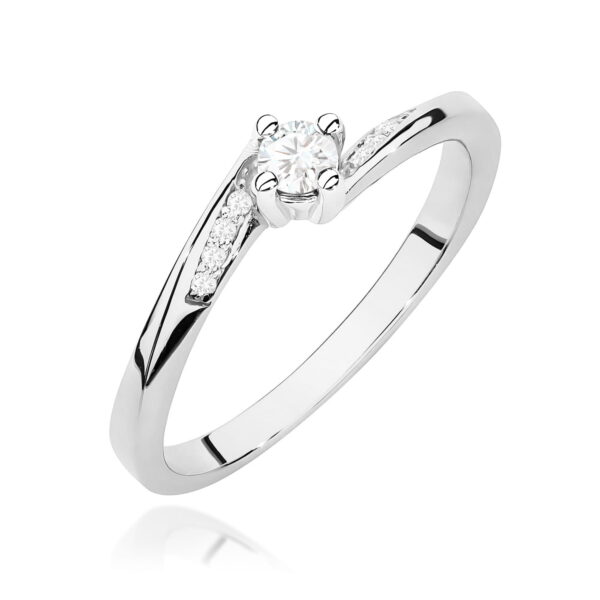 Pierścionek Diament 0,10ct białe złoto