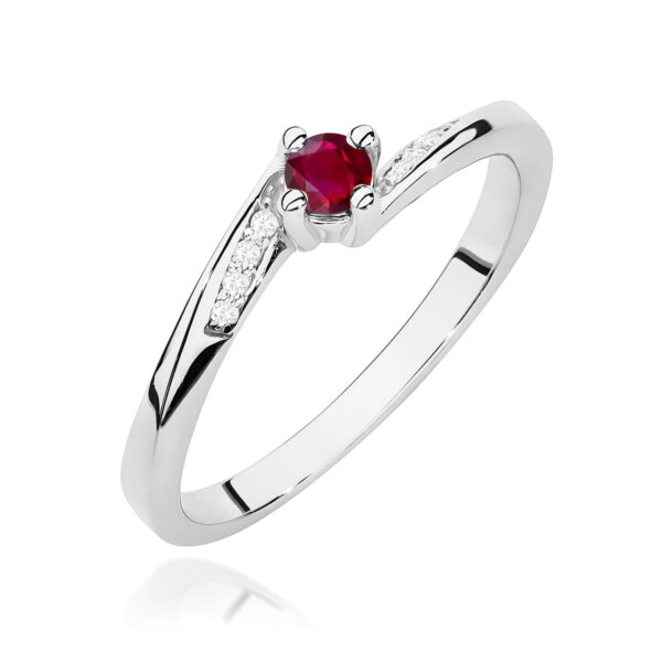 Pierścionek Rubin 0,15ct białe złoto