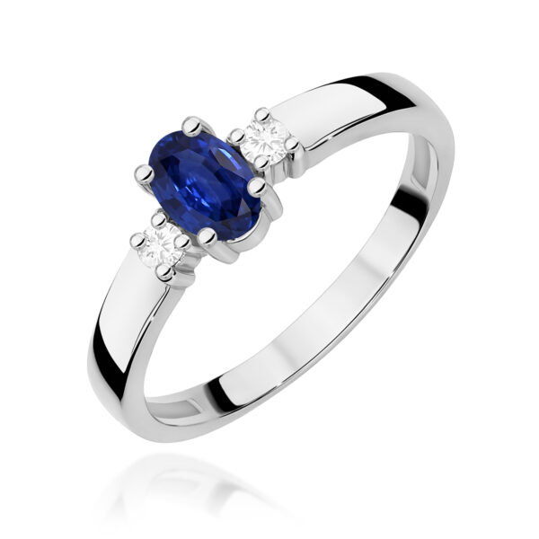 Pierścionek Szafir 0,70ct białe złoto