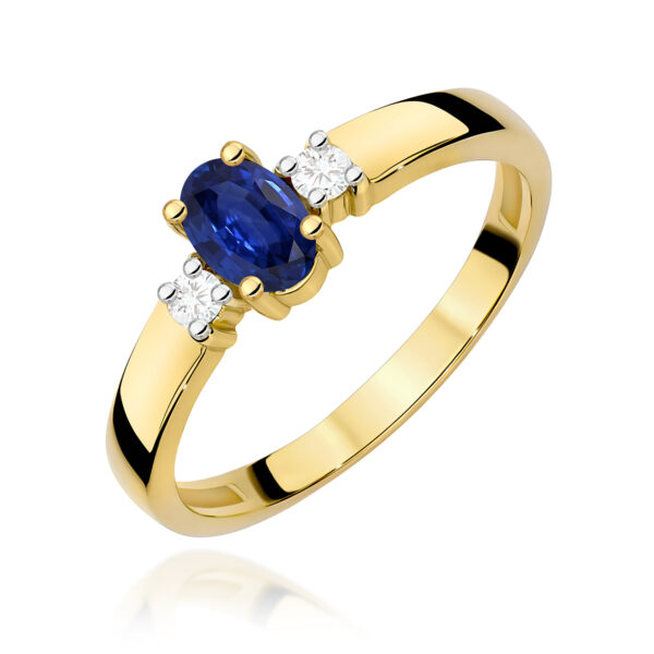 Pierścionek Szafir 0,70ct żółte złoto