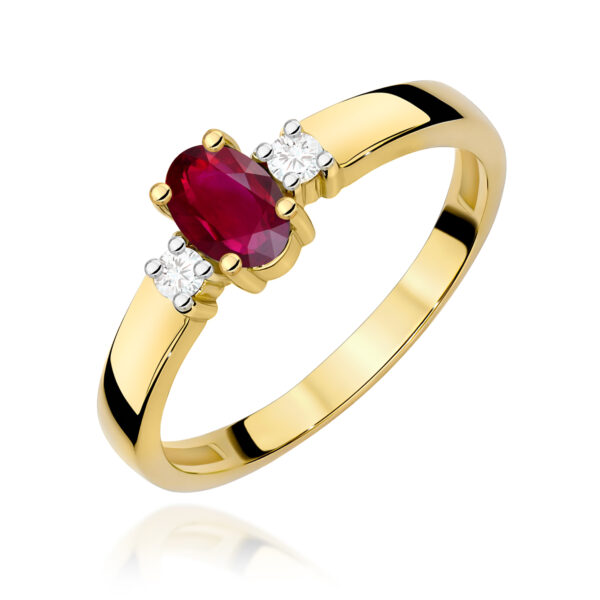 Pierścionek Rubin 0,60ct żółte złoto 375