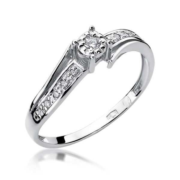 Pierścionek Diament 0,05ct białe złoto