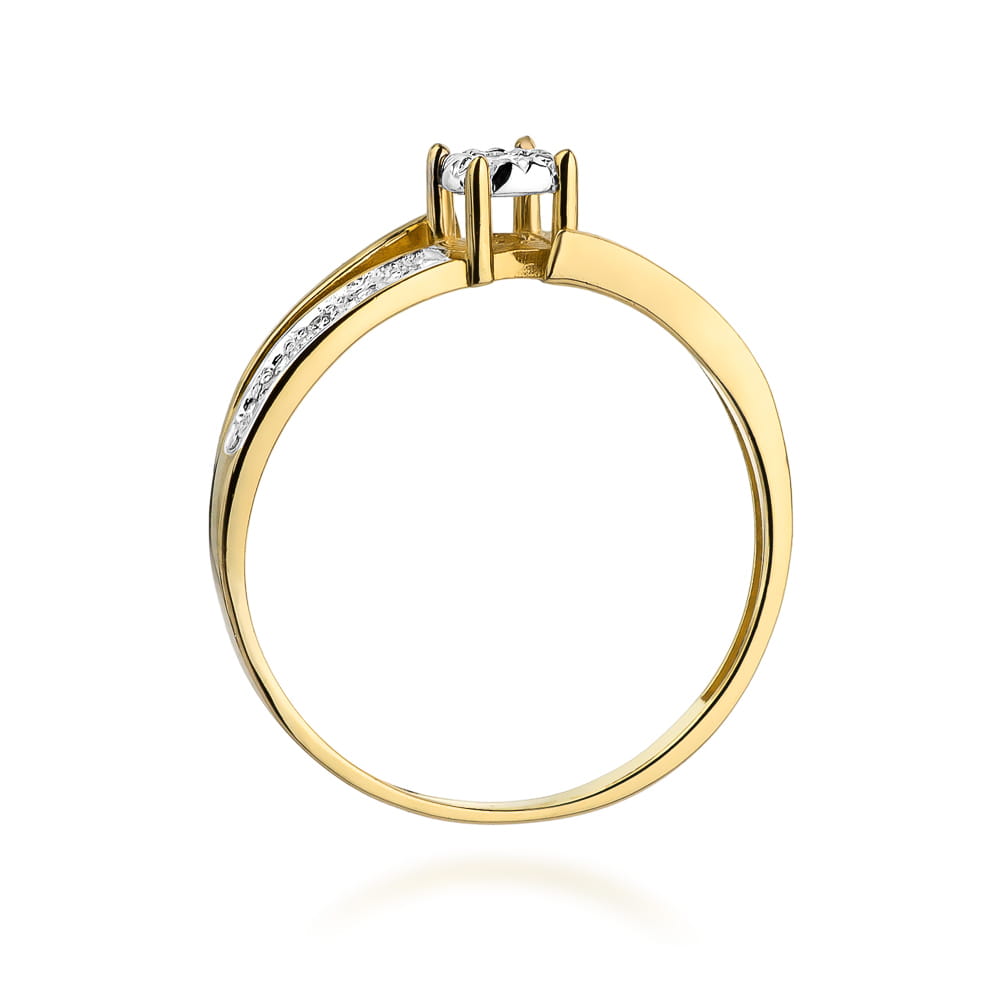 Pierścionek Diament 0,05ct żółte złoto 375 - obrazek 3