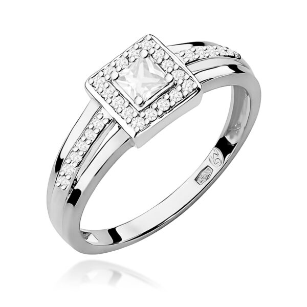 Pierścionek Diament 0,15ct białe złoto