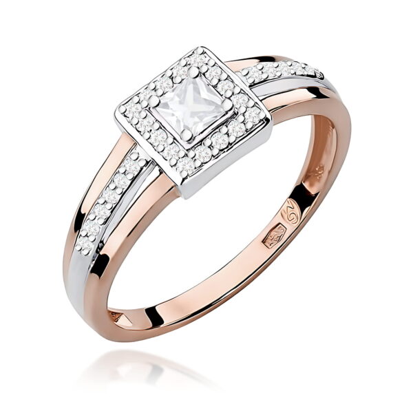 Pierścionek Diament 0,15ct różowe złoto