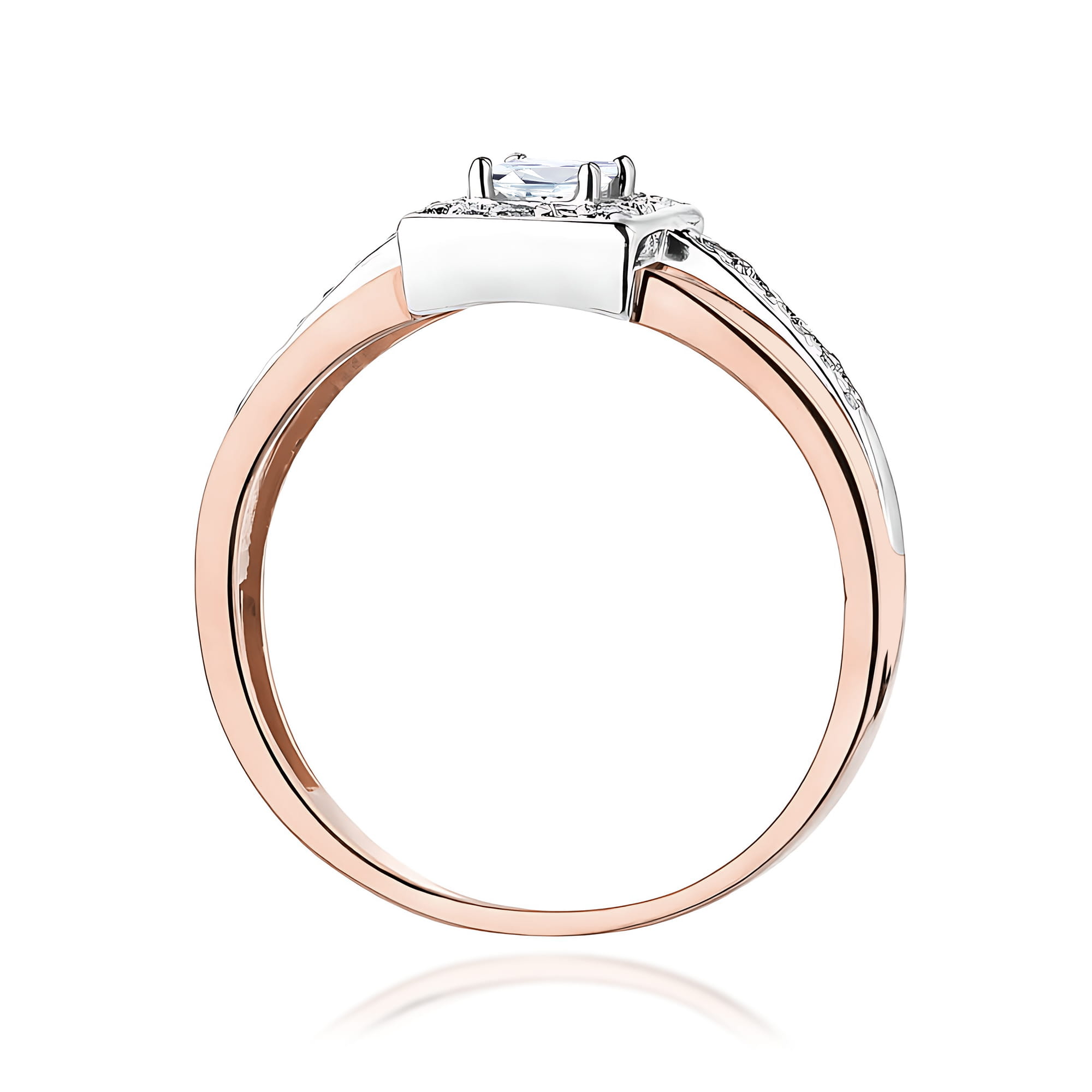 Pierścionek Diament 0,15ct różowe złoto - obrazek 3