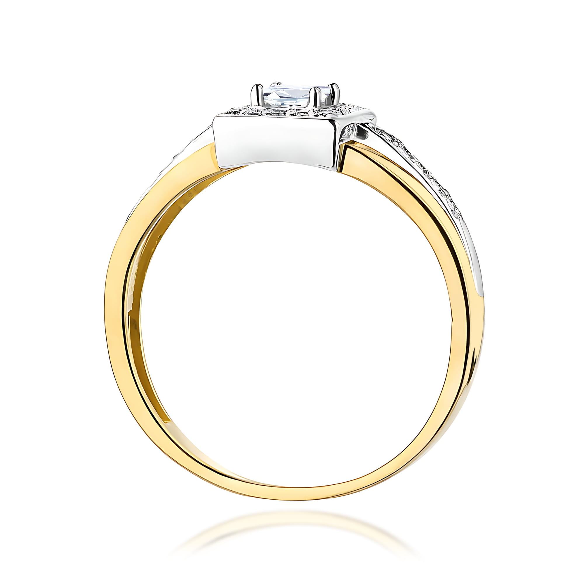 Pierścionek Diament Laboratoryjny 0,15ct żółte złoto 375 - obrazek 3