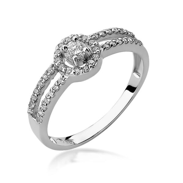 Pierścionek Diament 0,10ct białe złoto